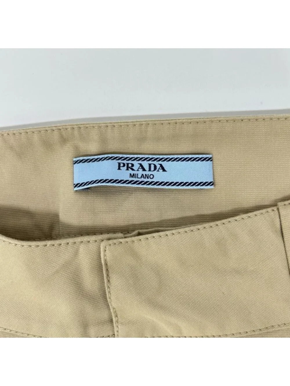 Prada Triangle Logo a Line Cargo Skirt 36